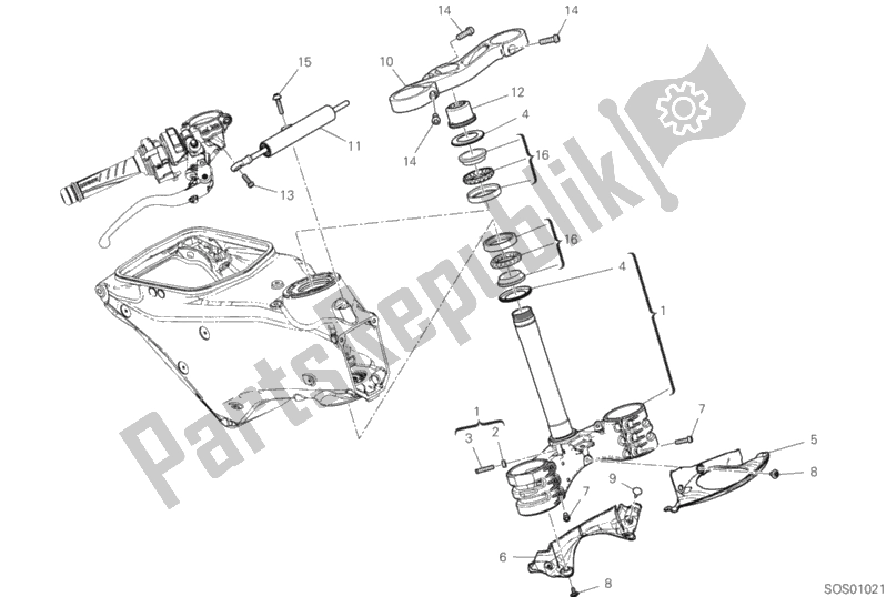 Todas as partes de Conjunto De Direção do Ducati Superbike Panigale V2 USA 955 2020